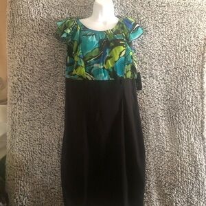 Alyx Petite Women's Sleeveless Pink Floral Print Sheath Dress Zip Back Size 10